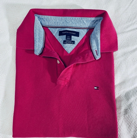 Tommy Hilfiger Custom Fit Collection Fuscia Polo Shirt - Picture 7 of 13